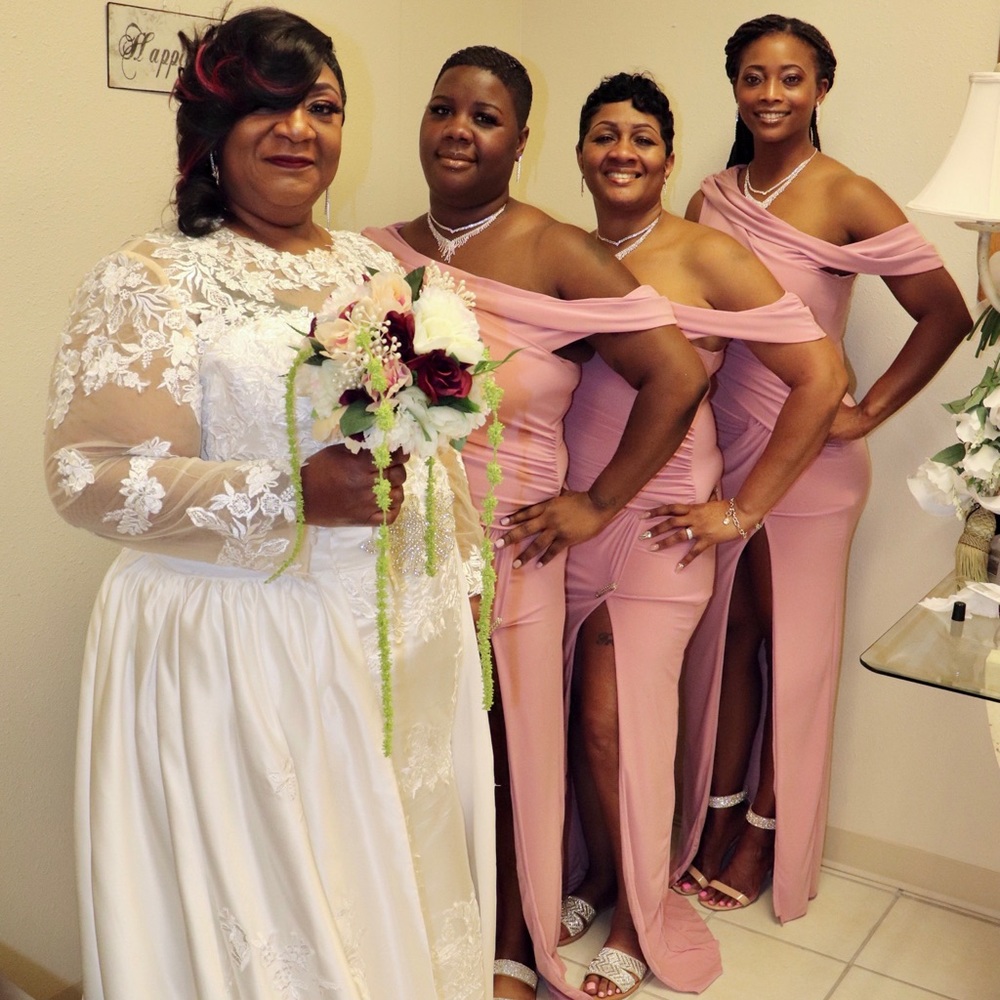 Wedding dress and shoes shoes size 10 wedding dress has two pieces to it